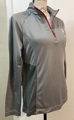 Pull Homme Cutter & Buck 1/4 Zip Ryder Cup 2016 - Taille XL, Rose, DriTec