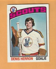 Denis Herron Kansas City Scouts 1976-77 Topps #55 7B
