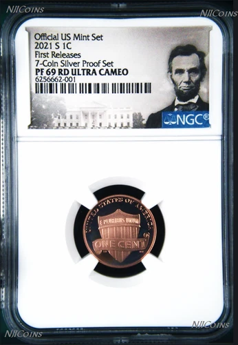 2021 S US Mint 7-Coin-SILVER-PF-SET Version LINCOLN CENT Penny NGC PF69 RD FR