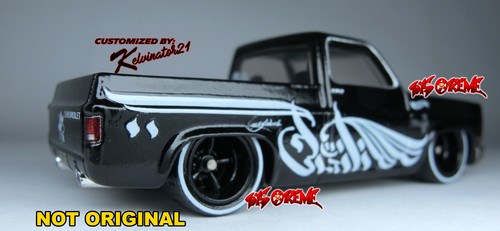 Hot Wheels 2024 CUSTOM '83 CHEVY SILVERADO BLACK,WHITE LINE RUBBER TIRE,LOOSE - Picture 6 of 19