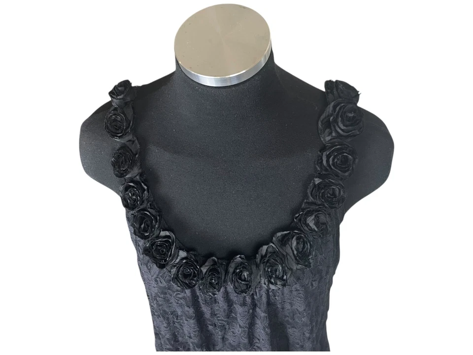 Top Babydoll Vintage Moda Bug Y2K Talla XL Negro Encaje Capricho Bruja Vampiro Foto 2 de 4