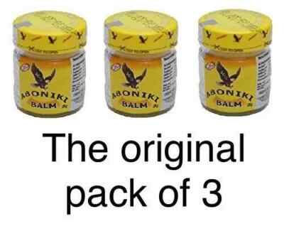 Aboniki Balsam gegen Muskellinderung, Schmerzen, Schmerzen, Rückenschmerzen und Erkältungen 25g x 3 Stück