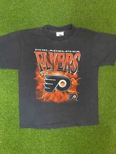 90s Philadelphia Flyers - Vintage NHL Tee Shirt Youth Medium 
