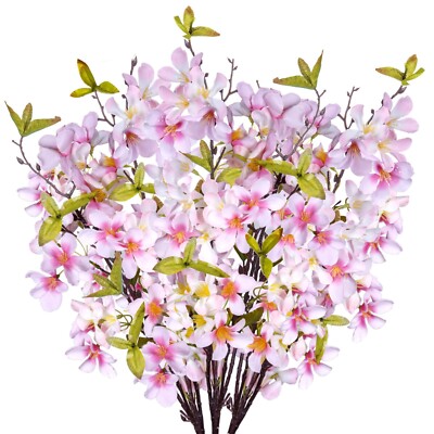 Apple Blossom Artificial Tree Branches Silk Flowers 33  Long Stems Bulk 3pcs