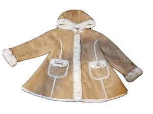 brown coat with white fur lining