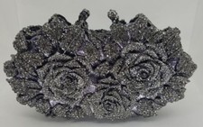 Ice Crystal Holiday Roses Handbag Purse Christal Couture W- Swarovski Crystals