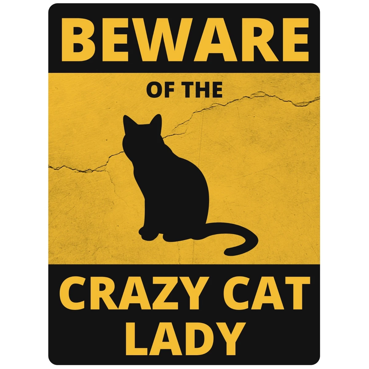 Beware of the Crazy Cat Lady Funny Metal Wall Sign Art Gift