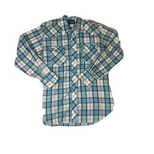 Wrangler Men's Western Dress Shirt Size L Pearl Snap Long Sleeve Checkered