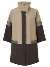 Grace & Oliver Edith Knee Length Coat Mid Sleeve Uk Size 12 100% Wool