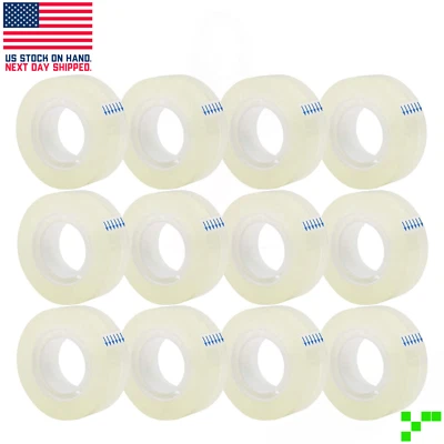 Bulk Crystal Clear Transparent Tape Dispenser Refills 3/4" x 1000" Wholesale