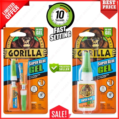 GORILLA GLUE Gorilla Super Glue Gel Multi Purpose Fast Setting Strong Adhesive Bond 6G / 15G