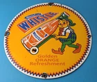 Vintage Orange Soda Sign - Thirsty Whistle Beverage Pop Elf Porcelain Gas Sign