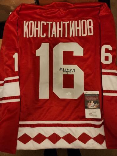 Vladimir Konstantinov Custom Russian National Team Autographed Jersey - Picture 1 of 7