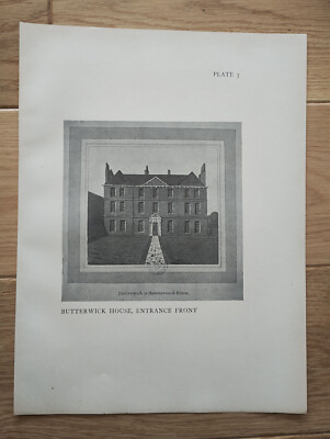 Butterwick House, Eingangsfront, Hammersmith, London - antiker Druck - 1915