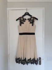 Little Mistress Cream and Black Dress Size 8