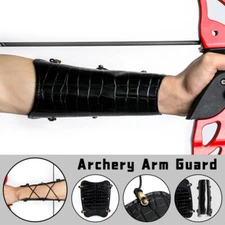 Black Archery Arm Guard Handguard Hunting Shooting Safety Protection PU Leather