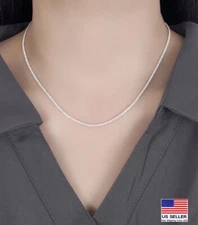 Fashion Women 925 Sterling Silver Twist Necklace Classic Gypsophila Style 2038