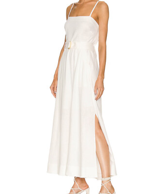 Jonathan Simkhai Gr. M weiß Leinenkleid Hochzeitskleid Skye Linen Dress