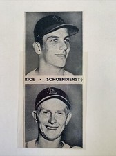 Red Schoendienst Del Rice Bruce Edwards 1949 Complete Featured Baseball Panel