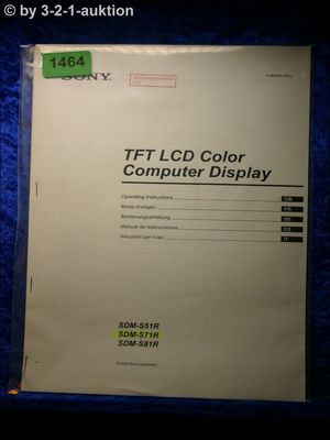 Sony Bedienungsanleitung SDM S51R /S71R /S81R Computer Display (#1464)
