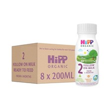 HiPP Organic Follow On Milk, 6 Months+, Ready to Feed, 200ml, 8 Count