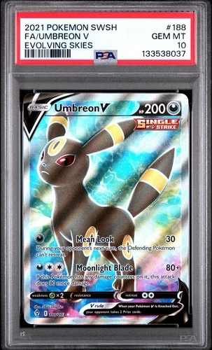 PSA 10 Umbreon V Full Art – Evolving Skies 2021 #188/203 Holo Ultra Rare