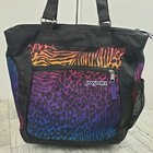 JanSport Rainbow Animal Print Computer Tote Bright Colorful Laptop Bag EUC