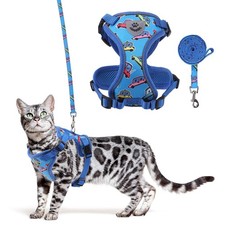 Cat Harness and Leash Set, Escape Proof for Safe Walking  Travel, Reflective...