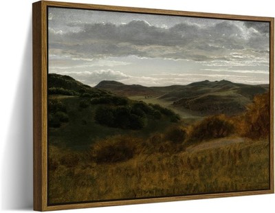Framed Vintage Landscape Wall Art 16x12 Inch, Vintage Moody Countryside Farmh...