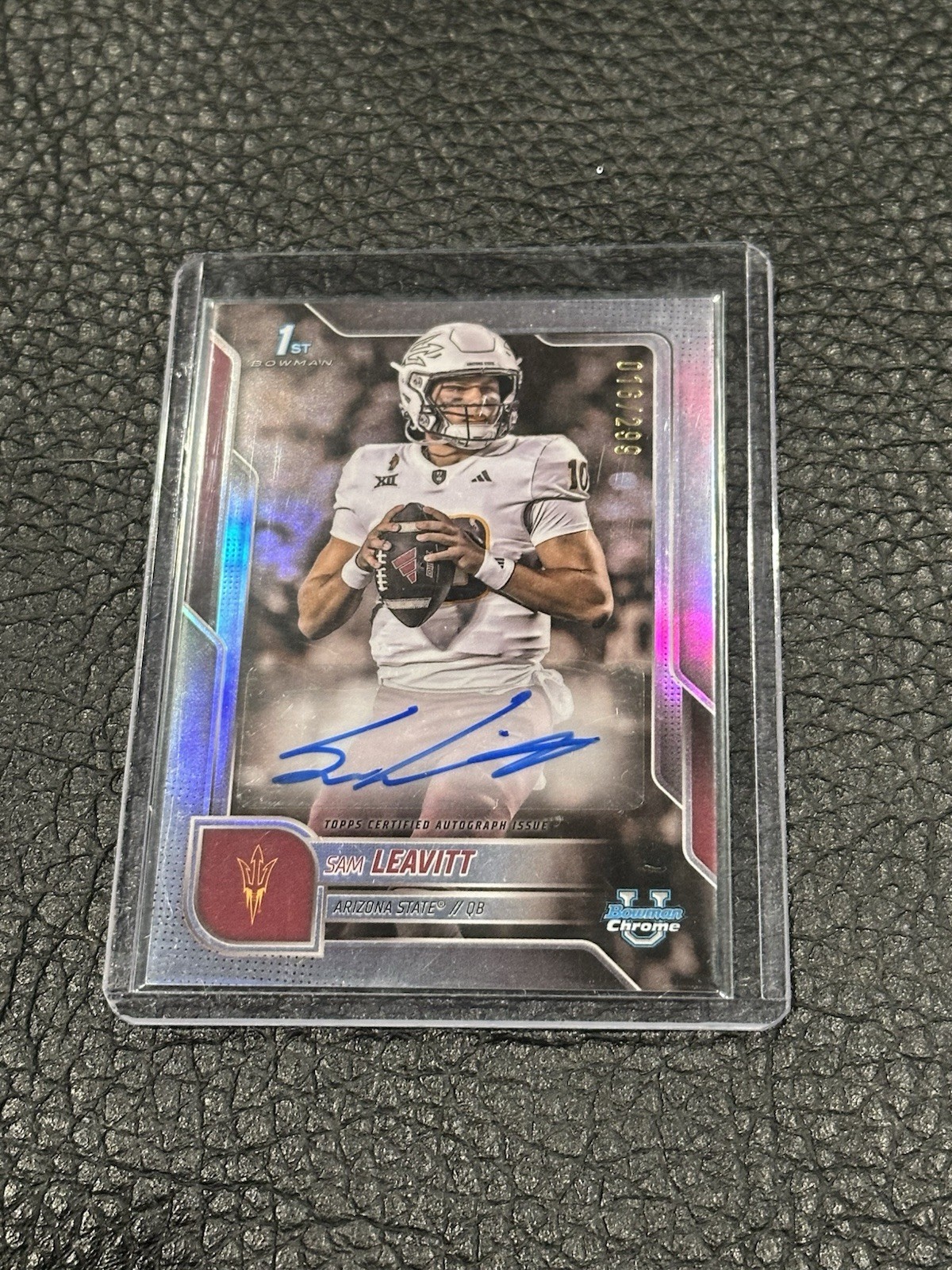 2025 Bowman U Chrome 1st Prospects Autograph Sam Leavitt Refractor Auto /299 GC