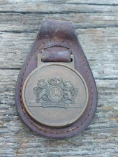 2.5" Vintage PM Philip Morris Leather Key Fob
