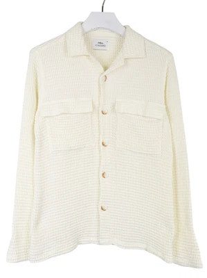 Sweatshirt Pour Homme MEDIUM Extérieur Boutonné Poches Imprimé Waffle - Photo 1/4