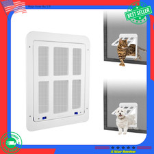 Cat Screen Door 8.3in. x 10.3in. Lockable for Dog Cat Sliding Door Durable White