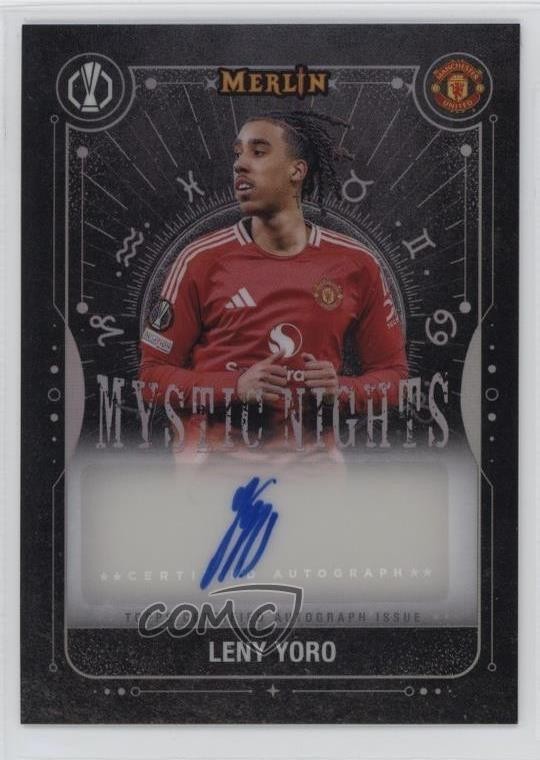 2024-25 Topps Merlin UEFA Club Competitions Mystic Nights Leny Yoro Auto 0t9q