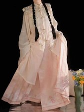 Hanfu For Women 115kg Ancient Chinese Ming Dynasty Embroidered Pink Long Coat