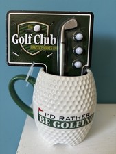 Golf Mug NWT Ceramic With Pen Putter & 3 Mini Golf Balls By More Than A Mug