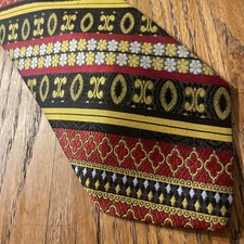 Vintage 60s 70s EUC Polyester Wide Tie Retro Geometric Mod Disco USA Union Made
