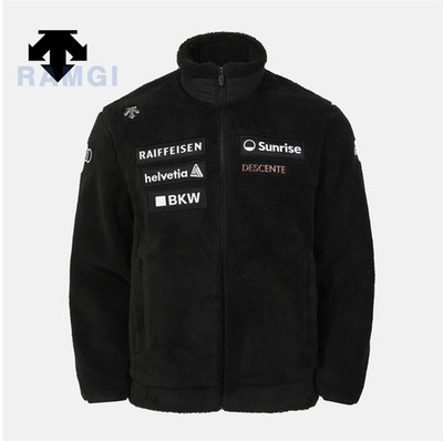 DESCENTE SWISS SKI Sherpa Fleece Jacket BLACK ASIAN FIT