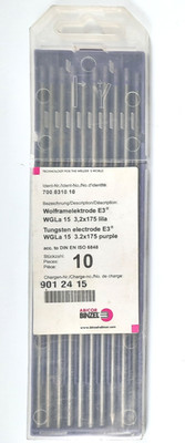 Abicor Binzel Wolfram-Schweißelektroden Typ E3  10 Stück  lila 3,2 x 175 mm