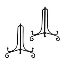 Yuannee Plate Stands for Display 2 PCS 6 Inch Black Iron Easel Display Stand