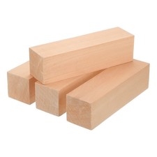 4Pcs Basswood Carving Block, 1.6"x1.6"x6" Square Wooden Dowels Blocks