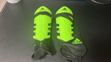 Adidas Ghost Youth Soccer Shin Guards - Neon Green  Black - Junior Size Large