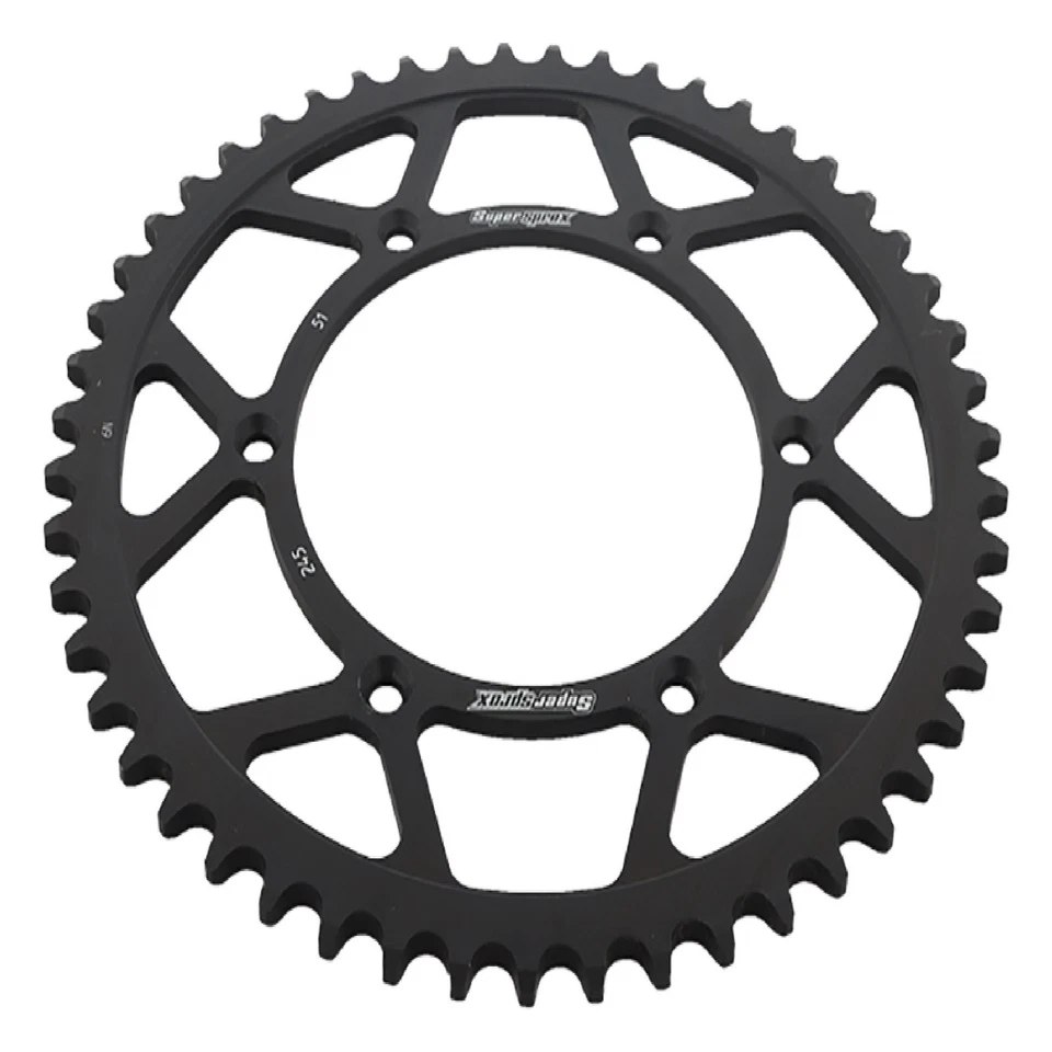 New Supersprox Rear Steel Sprocket Black 51T For Yamaha 250 YZ 80-17 YZ 250 F Foto 3 de 4
