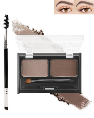 Eyebrow Powder Makeup Kit - Medium/Dark Brown, 2 Color Eye Brow Powder Palette W