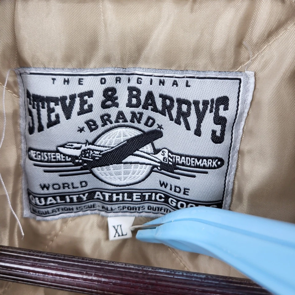 Steve & Barrys Jacket Mens XL Beige Full Zip Quilt Lined Coat Hunting Outdoors - Image 4 of 4