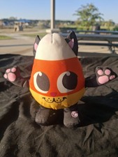 Gemmy 2021 Halloween Animated Candy Corn Cat Plush Sings Cat Scratch Fever WORKS