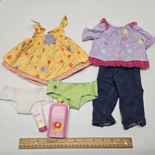 American Girl BITTY BABY LOT - Clothes Dress Shirt Pants Diaper Accessories