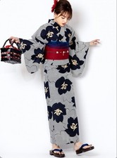 Modern striped flower yukata set gi1109 