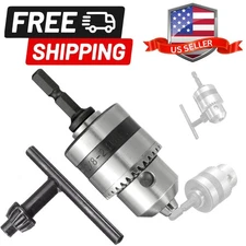 1.5-10mm Capacity Mount 3/8-24UNF Drill Chuck 1/4" Hex Shank Converter Impact...