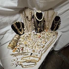 Vtg Lot Trifari Earrings Monet Signed Unsign Necklace Brooch GOLD TONE 7 Pounds